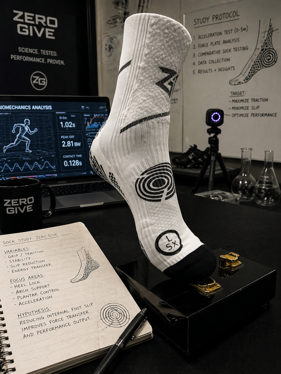 Study analysis of zero give grip socks