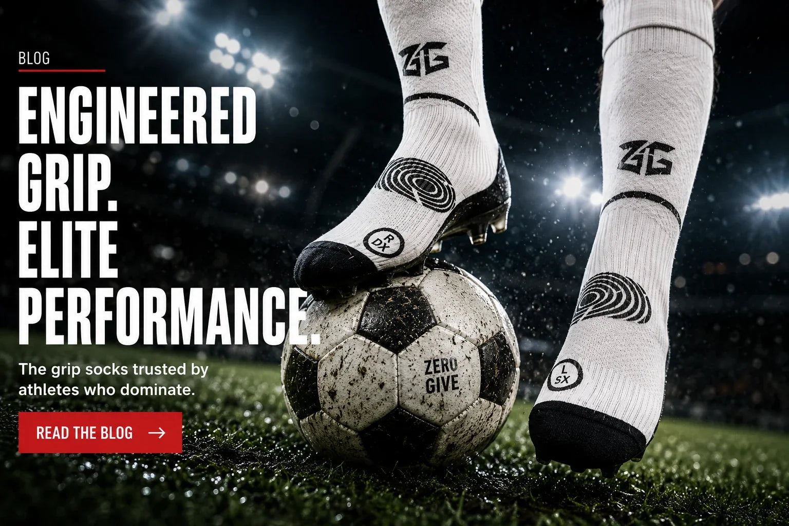 Zero Give soccer grip socks on the pitch under stadium lights for the 2026 grip sock rankings